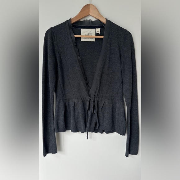 Anthropologie - Angel of the North - Tie Front Cardigan - Dark Grey - S - Picture 2 of 6